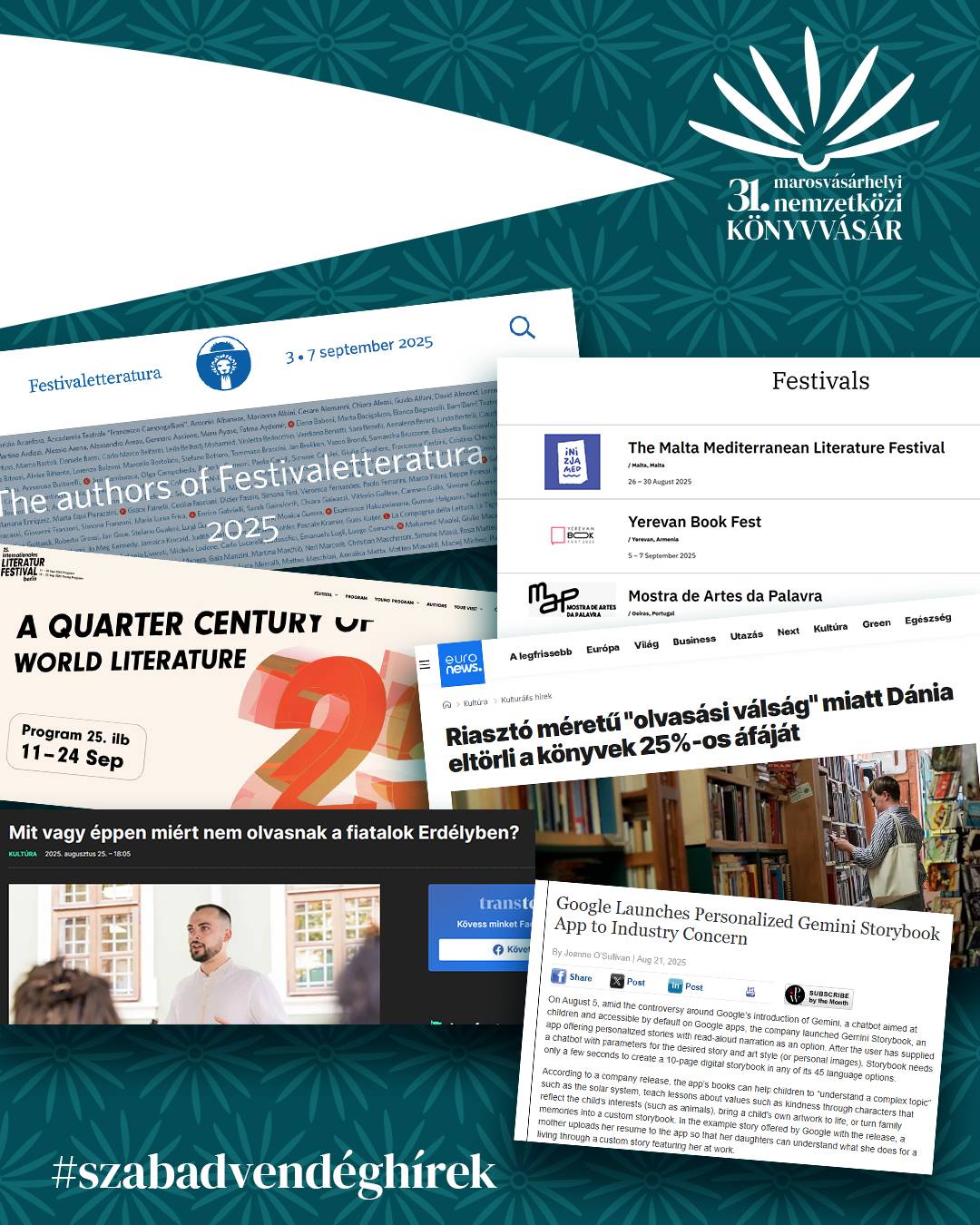3. #szabadvendéghírek: fesztiválok, bezzegDánia, estimese-olvasó AI
